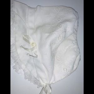 Vintage white lace Baby Bonnet